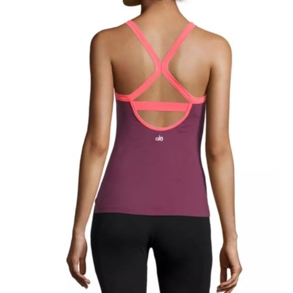 ALO Yoga Tops - Alo yoga reflective tank top Garnet/Volcano